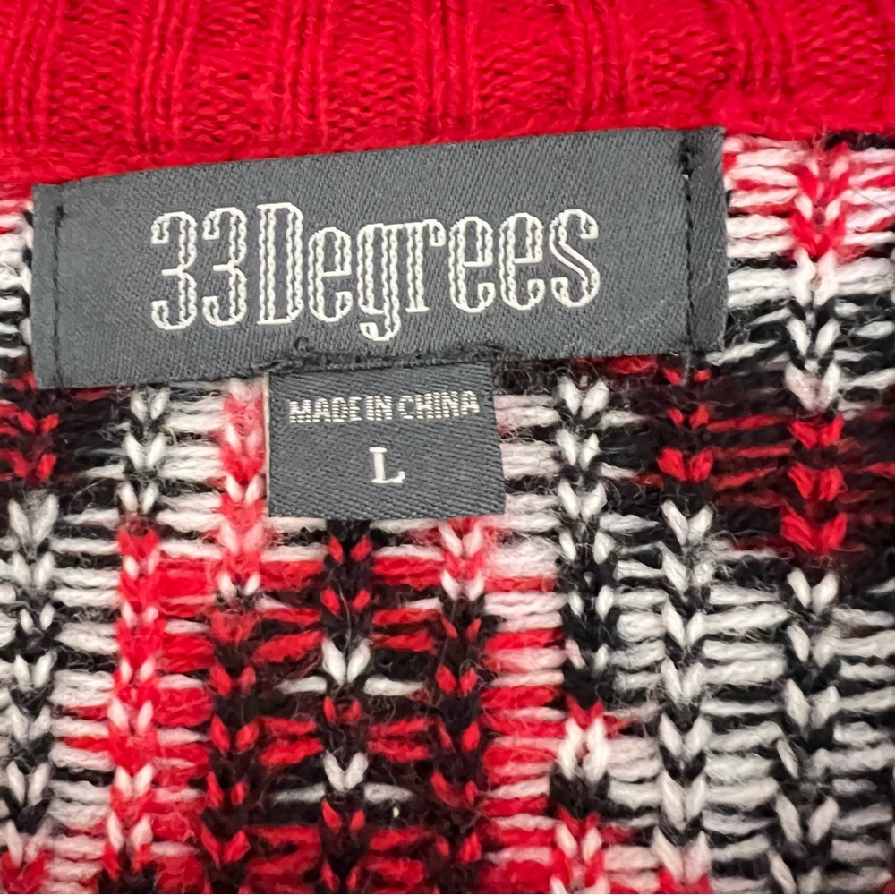 33 Degrees Ostrich Santa Scarf Ugly Christmas Sweater Red Knit - Picture 10 of 12